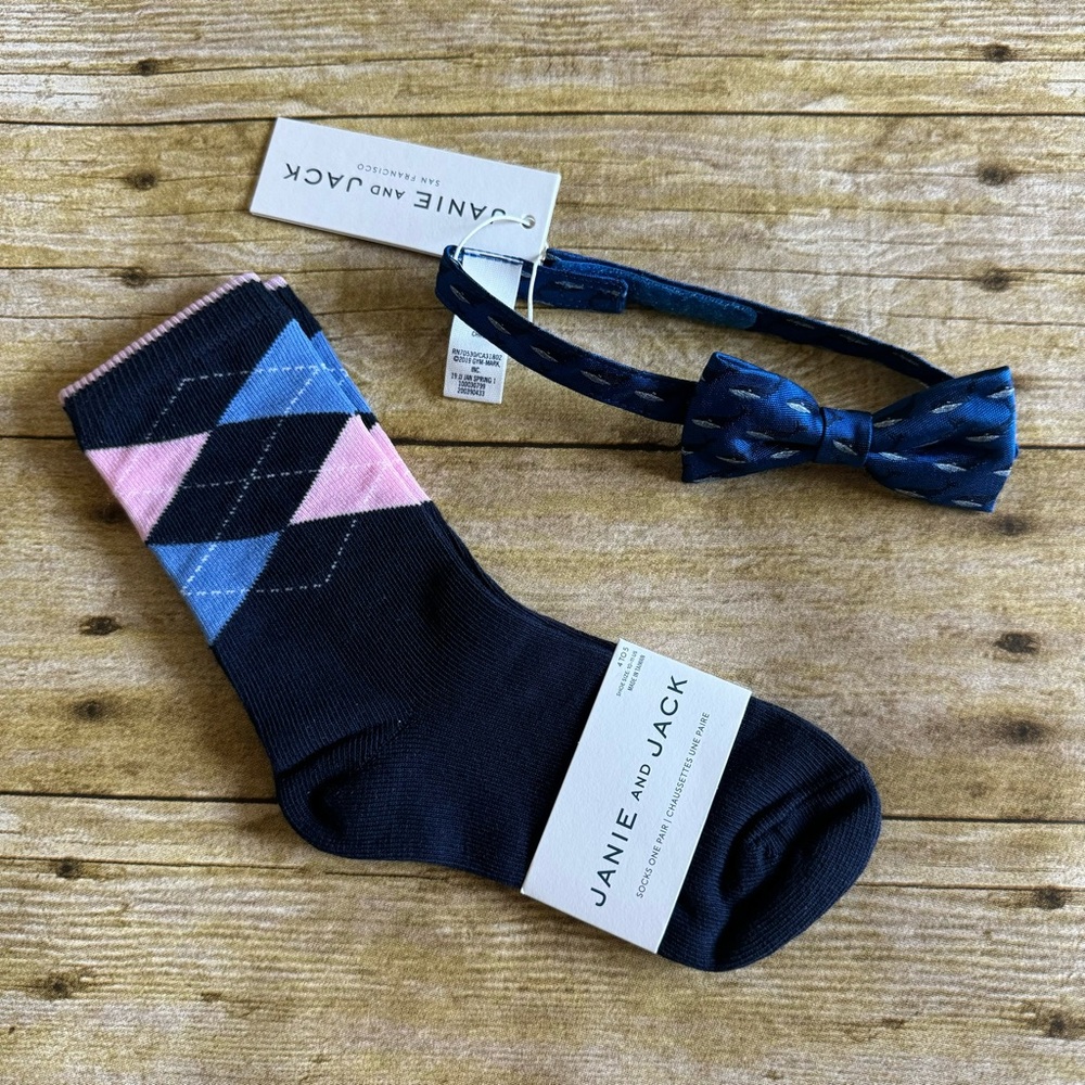 Janie and Jack socks and bow tie